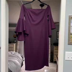 Off the shoulder, bell sleeve formal dress